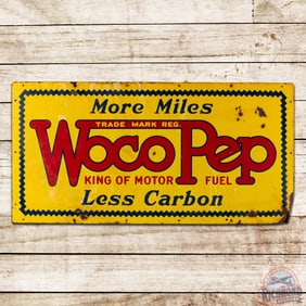 WocoPep "King of Motor Fuel" More Miles Less Carbon 5' Double Sided Porcelain Sign