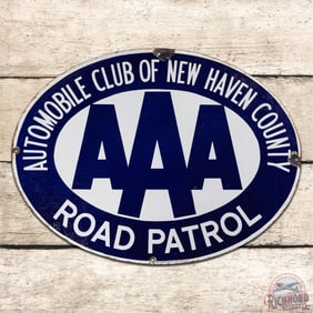 Automobile Club of New Haven County AAA Road Patrol Single Sided Porcelain Sign