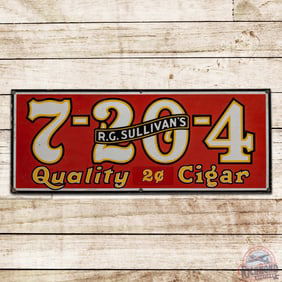 R. G. Sullivan's 7-20-4 Quality 2 Cent Cigars Single Sided Porcelain Sign