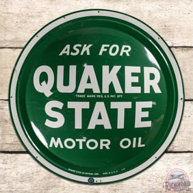 Quaker State Motor Oil 24" Single Sided Tin Bubble Sign