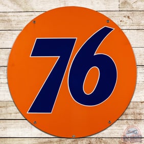 Exceptional Union 76 Motor Oils Gasoline 30" Single Sided Porcelain Sign
