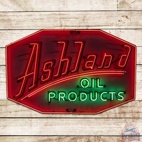 Ashland Oil Products Service Station 6' Single Sided Porcelain Neon Sign