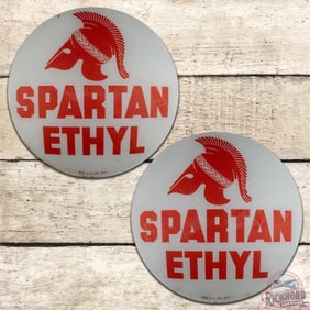 Group of Spartan Ethyl Gas Pump Globe Lenses w/ Logo
