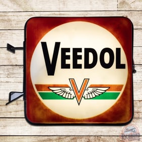 Veedol Gasoline Motor Oils Double Sided Lighted Advertising Sign w/ Logo