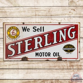 We Sell Sterling Motor Oil Double Sided Porcelain Sign w/ Logo