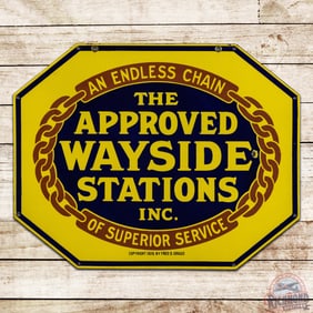 Superb Approved Wayside Stations Inc. Double Sided Porcelain Sign