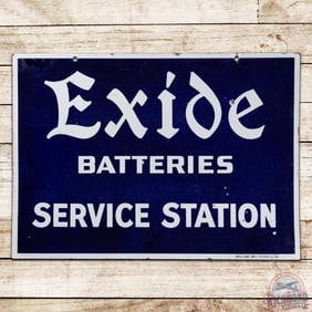 Exide Batteries Service Station Double Sided Porcelain Sign