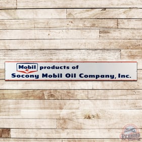 Mobil Products Socony Oil Products Inc 12' Single Sided Porcelain Sign w/ Logo