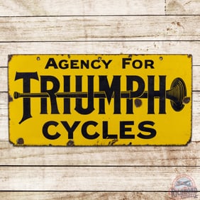 Early Agency for Triumph Cycles Single Sided Porcelain Sign
