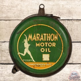 Marathon Motor Oil 5 Gallon Rocker Can w/ "Running Man"