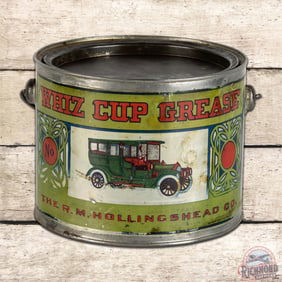 Whiz Cup Grease Metal Can w/ Early Automobile