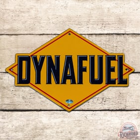 Sunoco Dynafuel Die Cut Single Sided Porcelain Pump Plate Sign