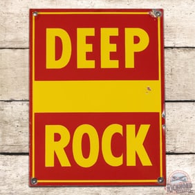 Deep Rock Gasoline Single Sided Porcelain Pump Plate Sign