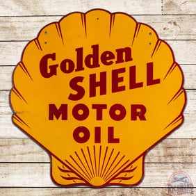 Golden Shell Motor Oil 36" Double Sided Porcelain Sign