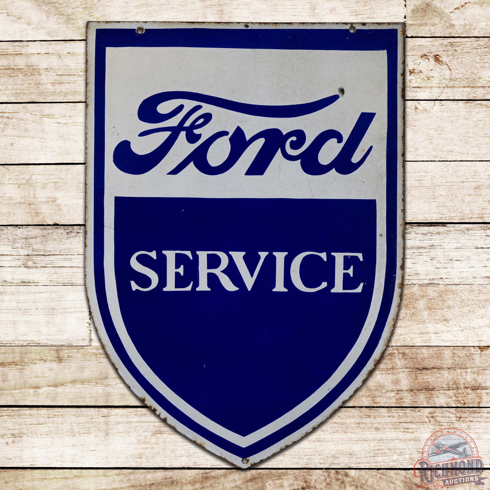 Ford Service Double Sided Porcelain Shield Sign (1 of 3)
