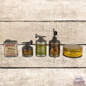 Lot of 5 Metal Cans Howard's Gun Oil Insect Destroyer & More