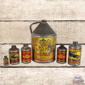 Group of 6 Whiz Metal Polish Metal Cans