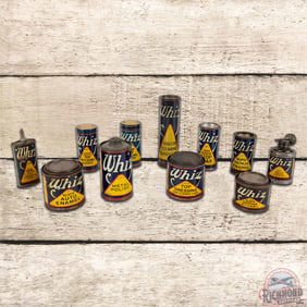 Group of 11 Whiz Early Automotive Themed Cans