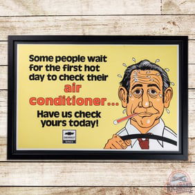 Chevrolet Service Air Conditioner "Have Us Check Yours Today" Framed Dealer Advertising Poster Sign