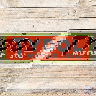 Tydol Motor Oil 42" Single Sided Porcelain Sign: SSP (single sided porcelain) sign has good color and gloss. The field has areas of discoloration with chips by the "L" in Oil. The perimeter has additional chips with minor edge bends. All eight