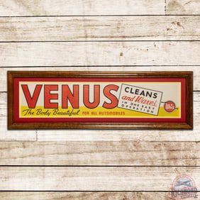 Superb Whiz Venus "Cleans as it Waxes" For All Automobiles Framed Advertising Poster