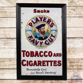 Smoke Player's Please Navy Cut "Tobacco and Cigarettes Single Sided Porcelain Sign w/ Large Sailor