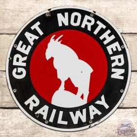 Great Northen Railway 24" Single Sided Porcelain Sign w/ Rocky The Goat Logo
