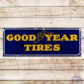 Goodyear Tires 5.5' Single Sided Porcelain Sign w/Wingfoot Logo