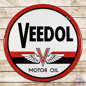 Veedol Motor Oil 39" Single Sided Porcelain Sign w/ Logo