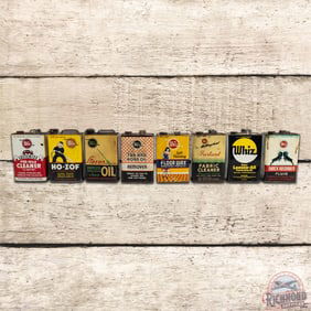 Group of 20 Whiz Automotive Themed Metal Advertising Cans
