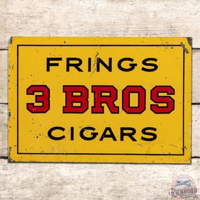 Frings 3 Bros Cigars Double Sided Tin Flange Sign