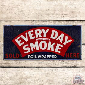 Every Day Smoke Cigars Sold Here Double Sided Porcelain Flange Sign