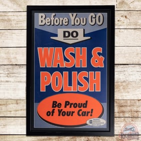 Chevrolet "Wash & Polish" Be Proud of Your Car GM Guardian Maintenance Advertising Poster Sign