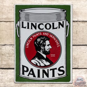 Lincoln Paints and Varnishes Double Sided Porcelain Flange Sign