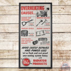 Whiz Radiator Products Overheating Framed Advertising Poster w/ Automobile