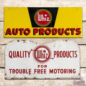 Group of Two Whiz Automotive Products Single Sided Tin Signs