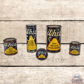 Group of 5 Whiz Automotive Themed Metal Cans