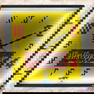 Drink Dr. Pepper "Good for Life" Neon Advertising Clock: Lackner neon advertising clock with metal can has very good color. The clock runs as it should and the neon works. The inner face has light wear with trapped debris and areas of color match to the red