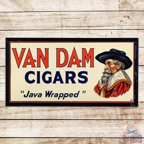 Van Dam "Java Wrapped" Cigars Emb. Single Sided Tin Sign
