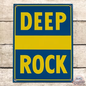 Outstanding Deep Rock Gasoline Single Sided Porcelain Pump Plate Sign