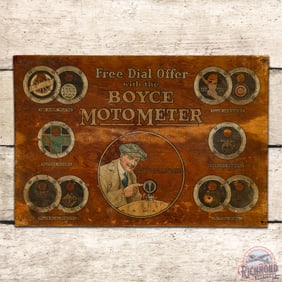 Boyce Moto Meter "Free Dial Offer" SS Wooden Sign
