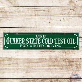 Fantastic Use Quaker State Cold Test Oil for Winter Driving Double Sided Porcelain Sign