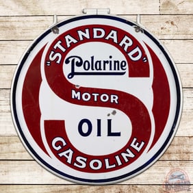 Standard Polarine Motor Oil Gasoline 30" Sign w/ Ring