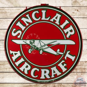 Sinclair Aircraft Red 48" Double Sided Porcelain Sign w/ Ring