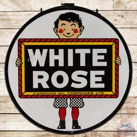 White Rose 48" Double Sided Porcelain Sign w/ Ring "En-Ar-Co Boy & Slate Logo"
