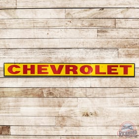 Rare Chevrolet Automobile Dealership 27' Single Sided Porcelain ID Sign
