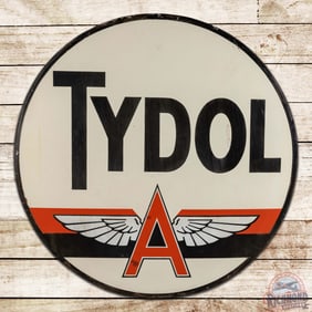 Tydol Flying A Gasoline 6' Double Sided Porcelain ID Sign