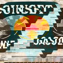 Rare 48" Sunset Gasoline Single Sided Porcelain Die Cut Sign