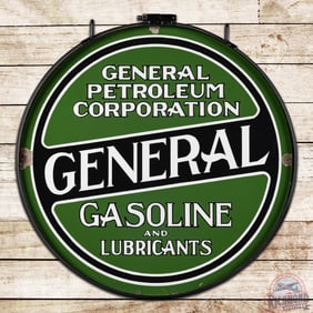 Stellar General Gasoline and Lubricants 30" Double Sided Porcelain Sign w/ Ring