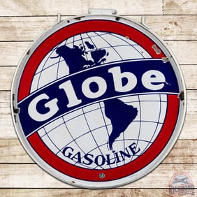 Globe Gasoline 30" Double Sided Porcelain Sign w/ Ring